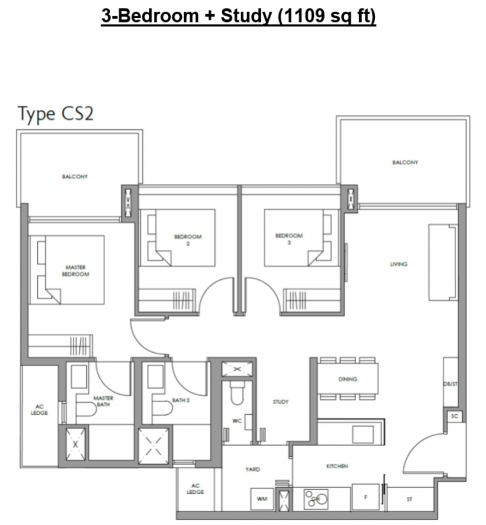 fourth avenue residences 3 bedroom layout