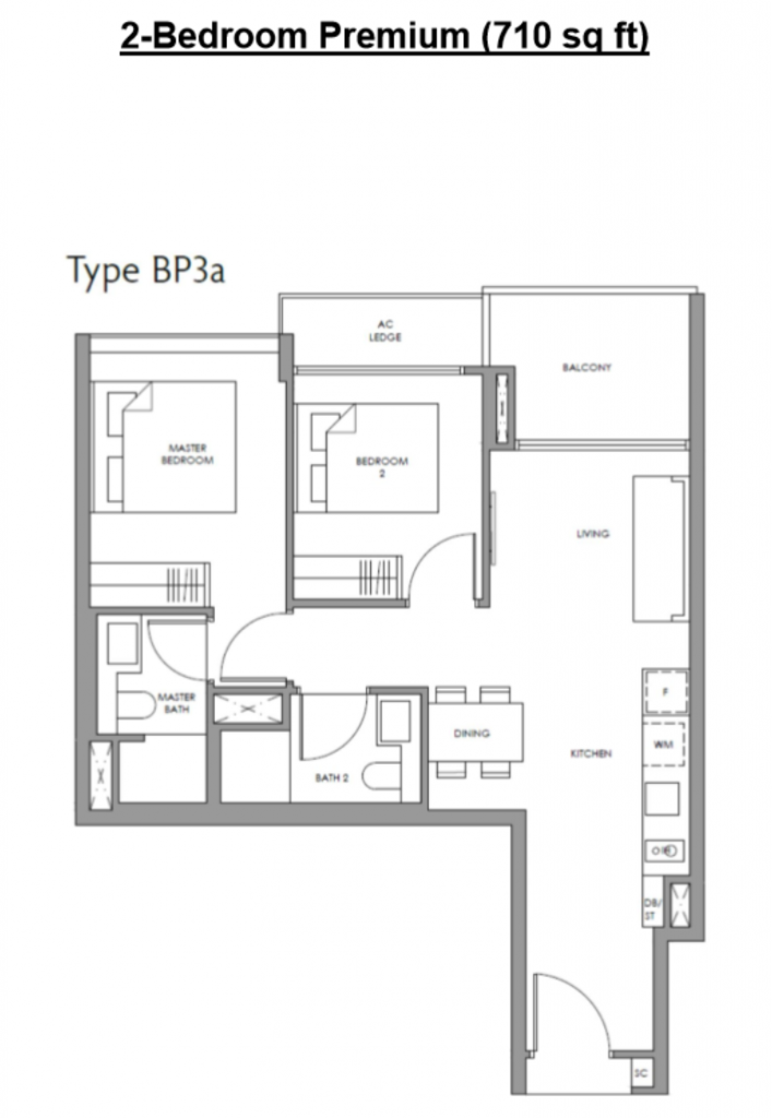 fourth avenue residences 2 bedroom layout