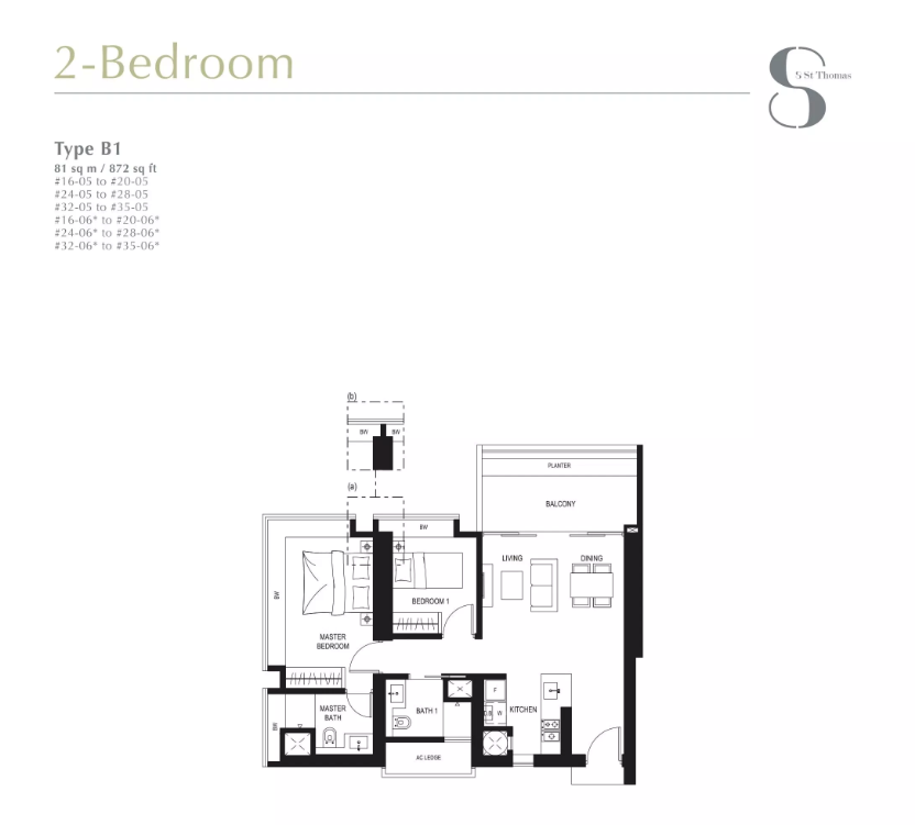 8 st thomas 2 bedroom floorplan