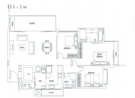 3 bedroom floorplan