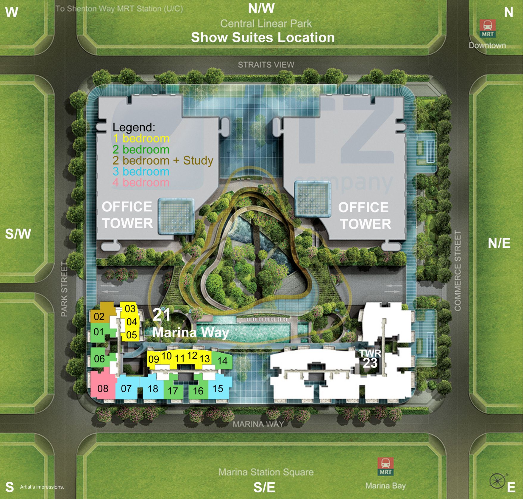 marina one residences site plan