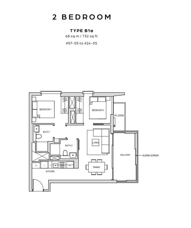 midtown bay 2 bedroom floor plan