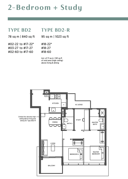 parc esta 2 bedroom plus study floorplan