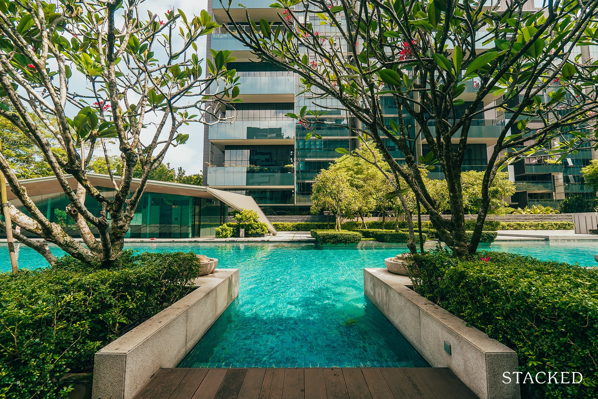 Leedon residence pool entrance