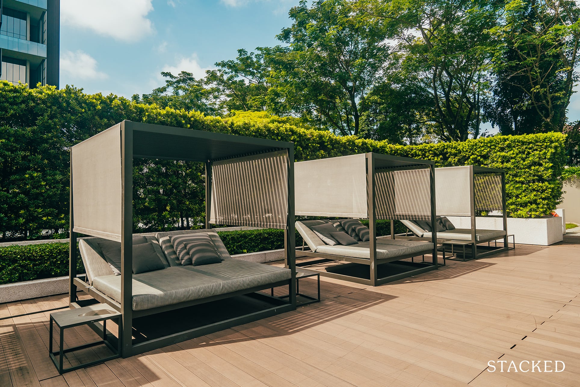 Leedon residence pool cabanas