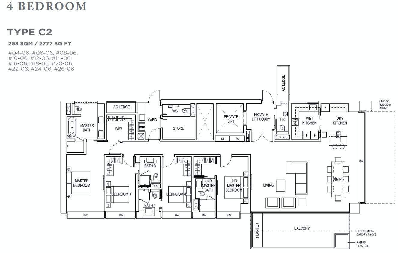 boulevard 88 4 bedroom floorplan