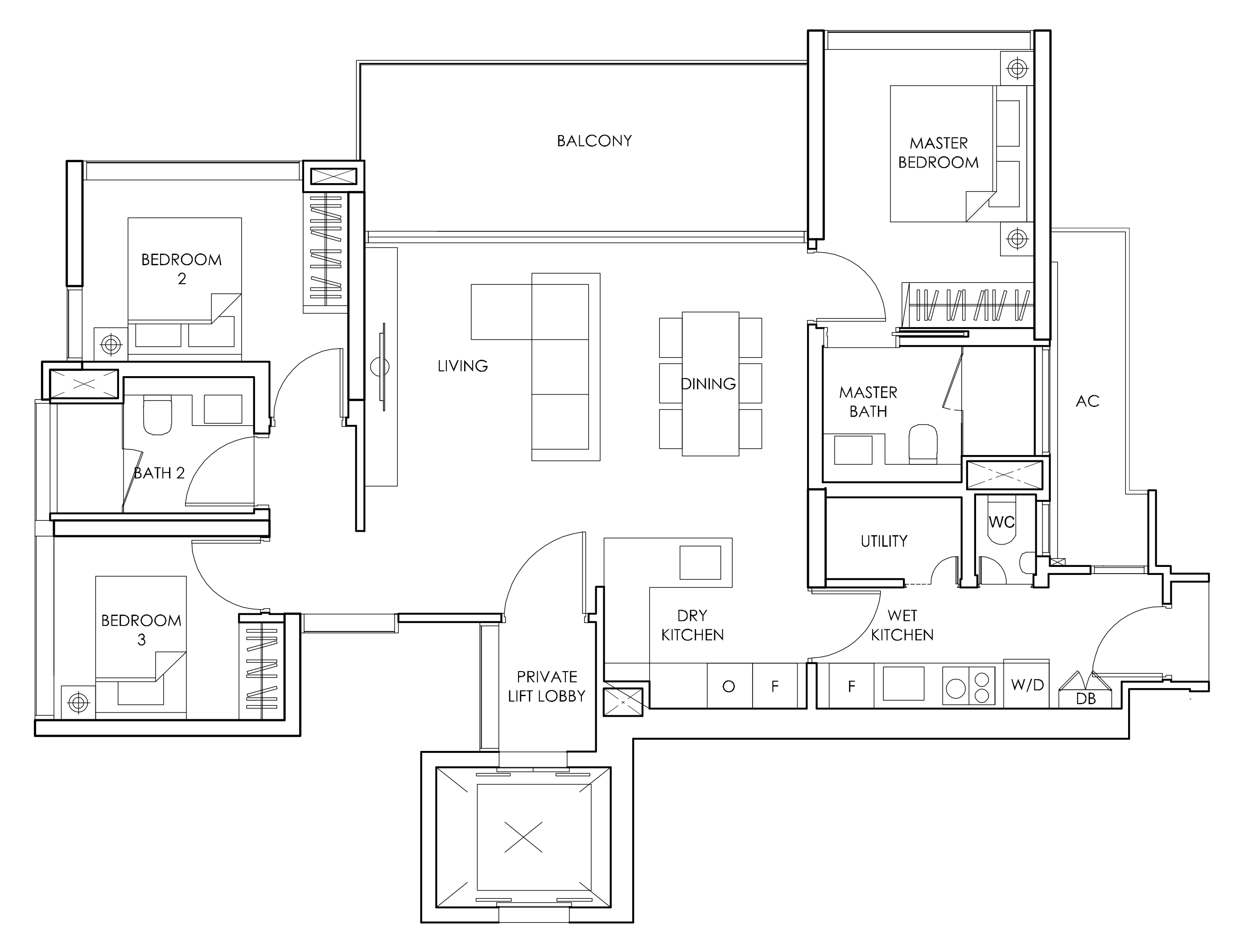 Sloane Residences Floor Plan 3-Bedroom
