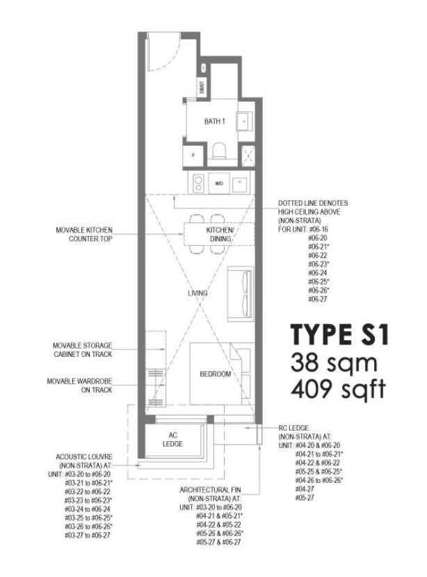 the m condo studio floorplan