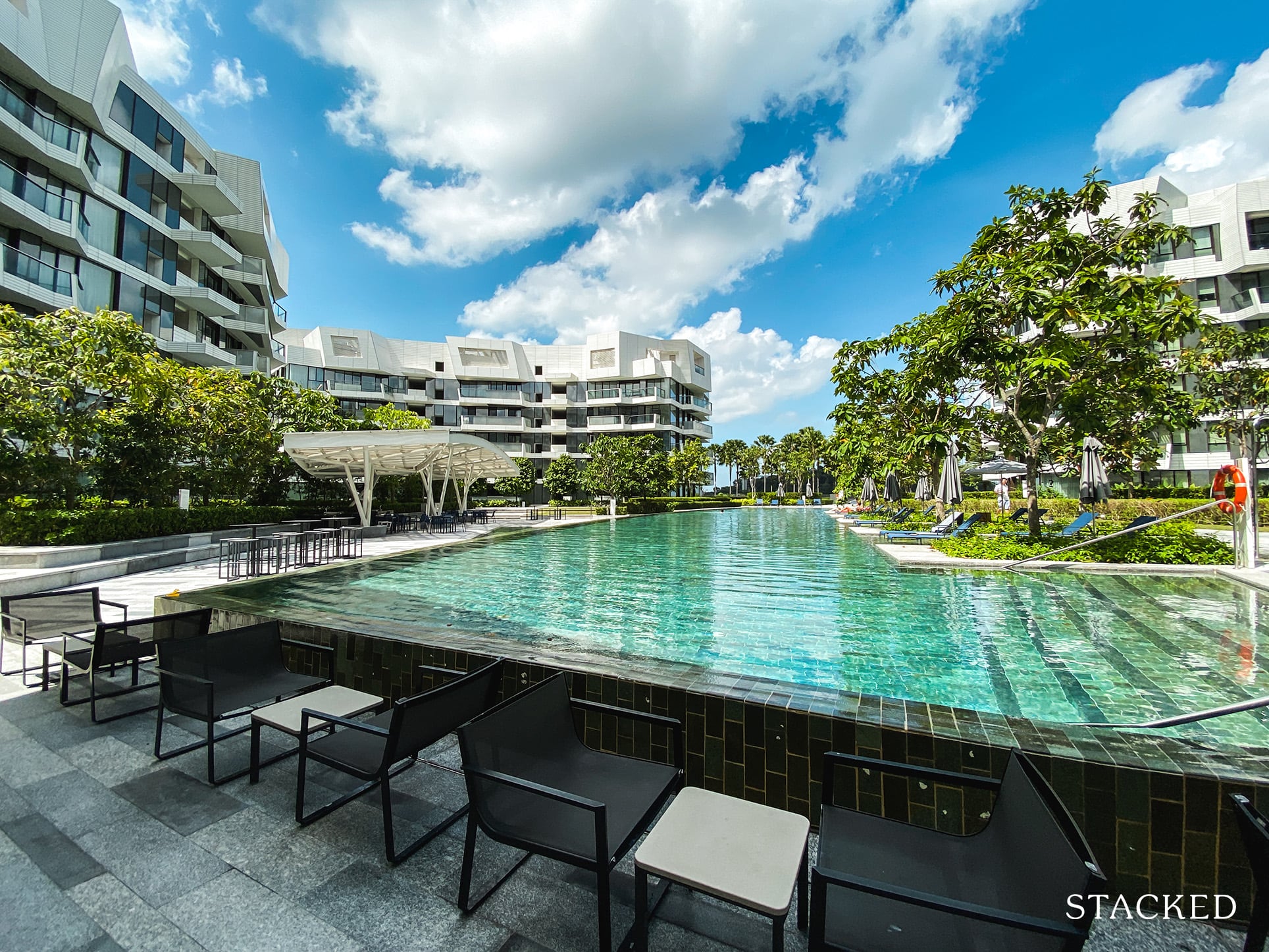 corals at Keppel Bay swimming pool view