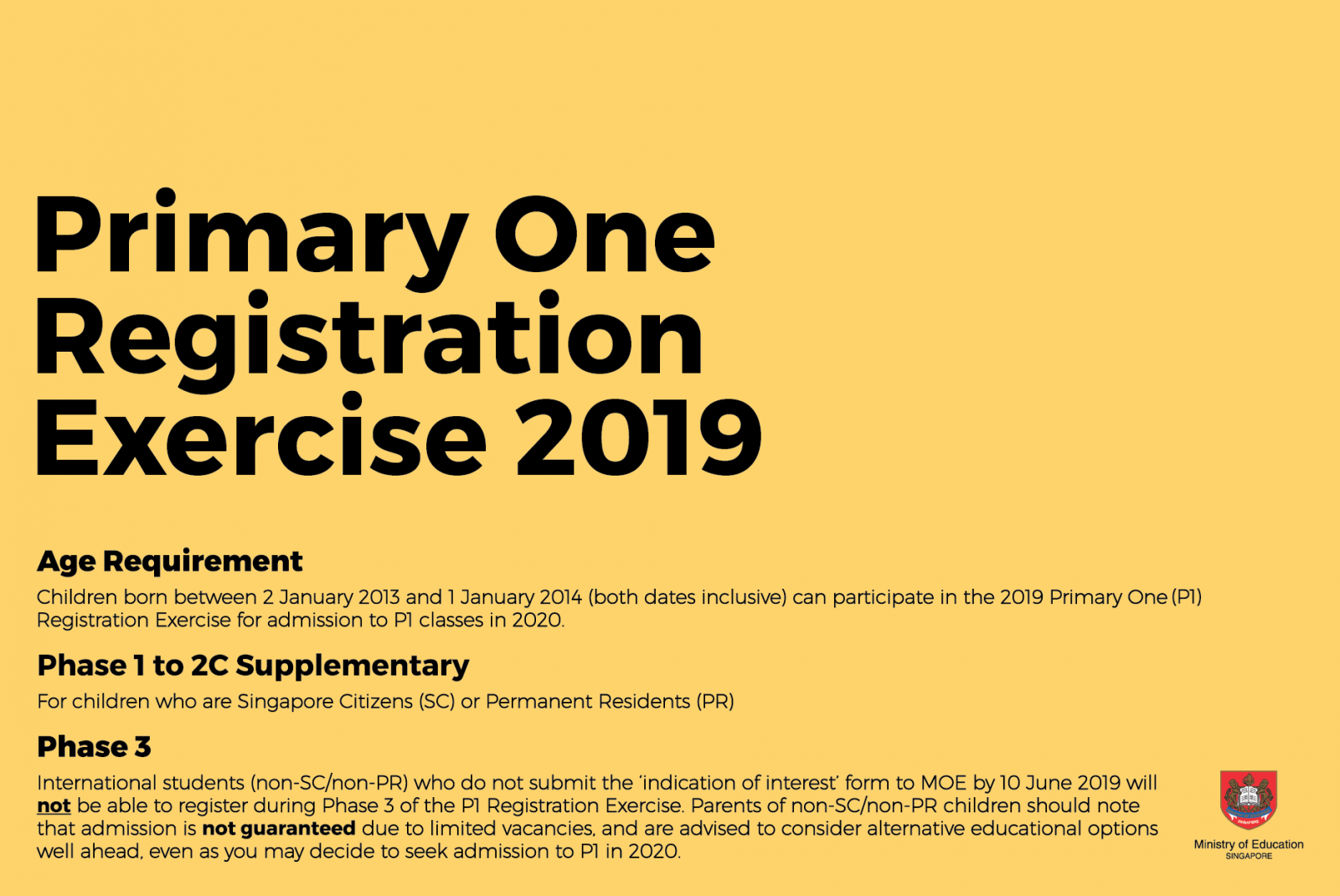 primary one registration