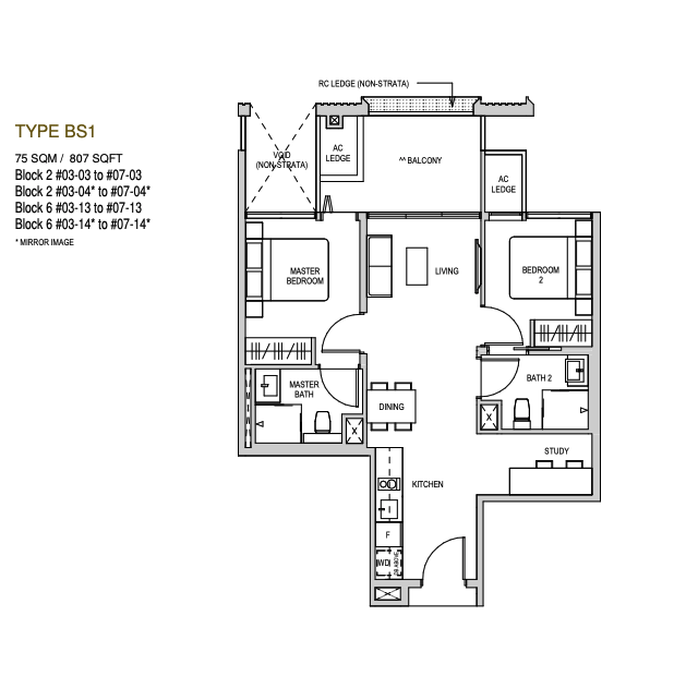 Mayfair Modern 2 bedroom floorplan