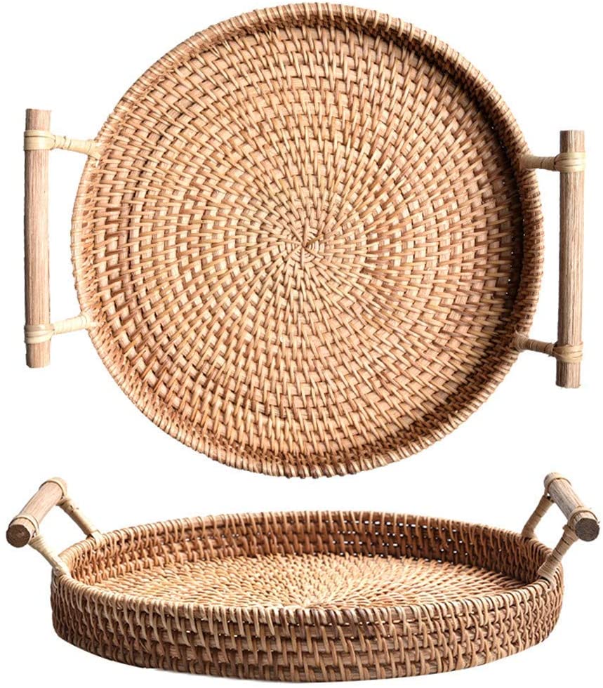 rattan serving basket