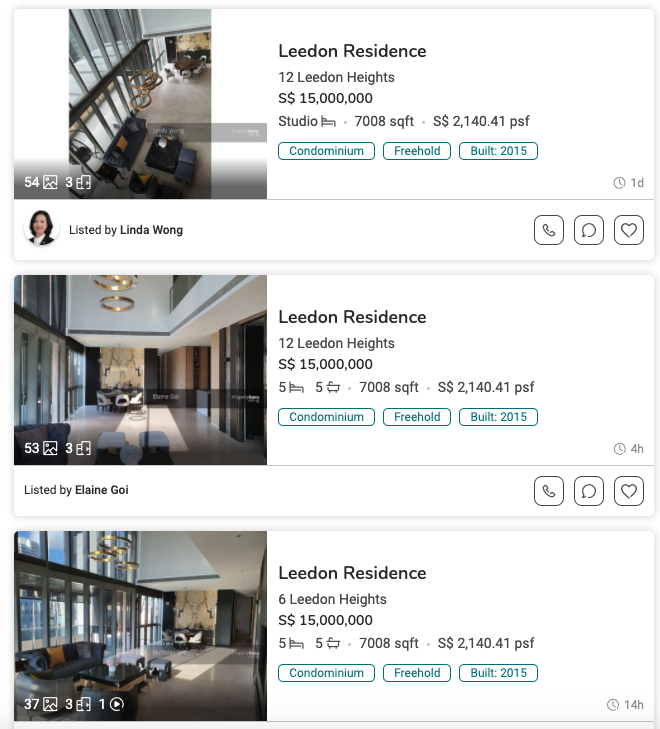Leedon Residence listing
