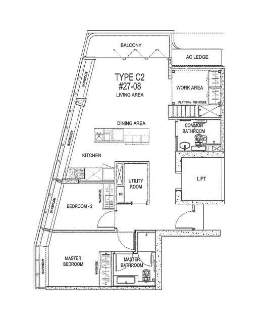 the Scotts tower 3 bedroom floorplan