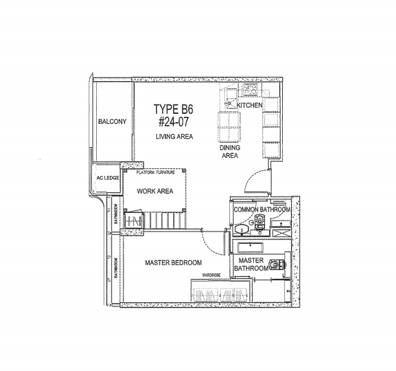 the Scotts tower 2 bedroom floorplan