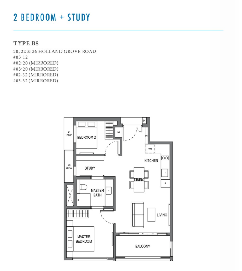 parksuites 2 bedroom study floorplan