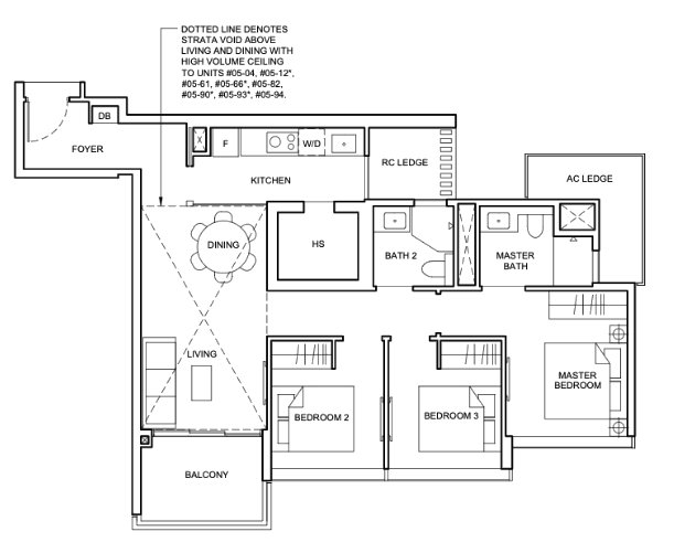 Forett 3 bedroom floorplan