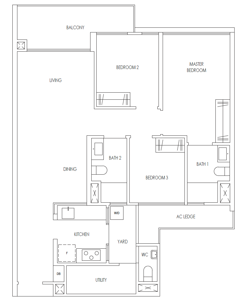 treasure at tampines 3 bedroom floorplan