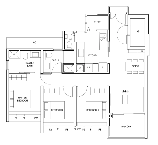 penrose 3 bedroom floor plan