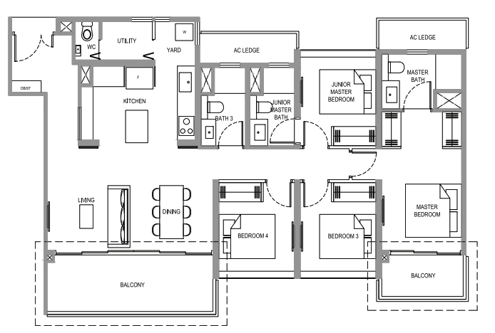 verdale 4 bedroom floor plan