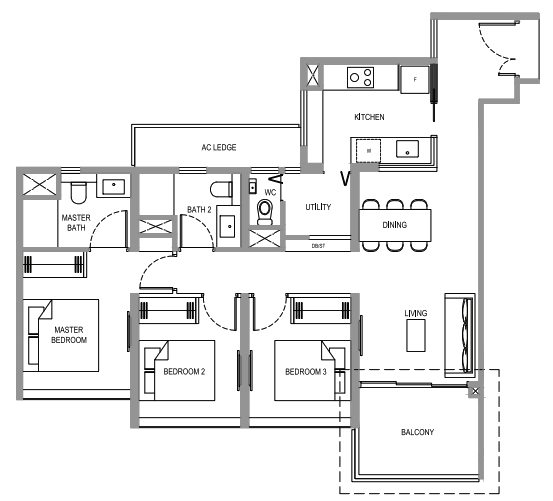 verdale 3 bedroom floor plan