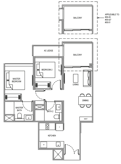 verdale 2 bedroom floor plan