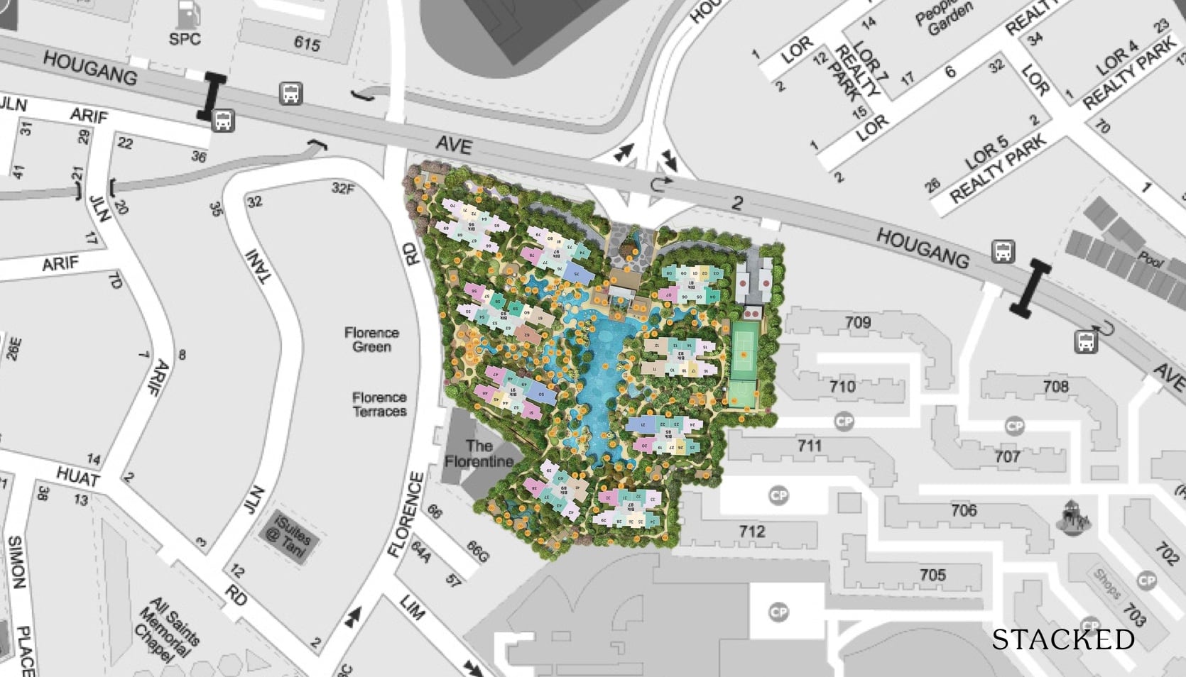 the Florence Residences site plan