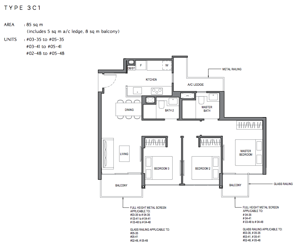 parc komo 3 bedroom floorplan