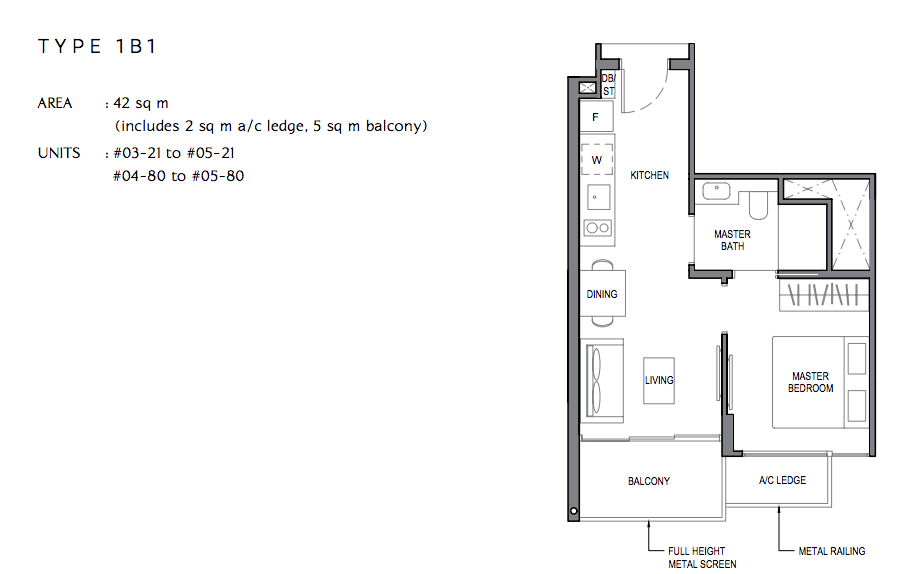 parc komo 1 bedroom floorplan