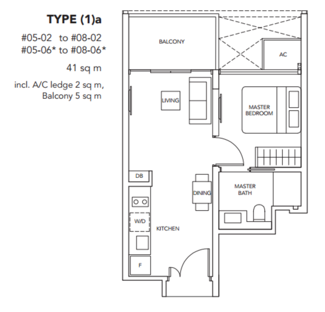 the Jovell 1 bedroom floorplan