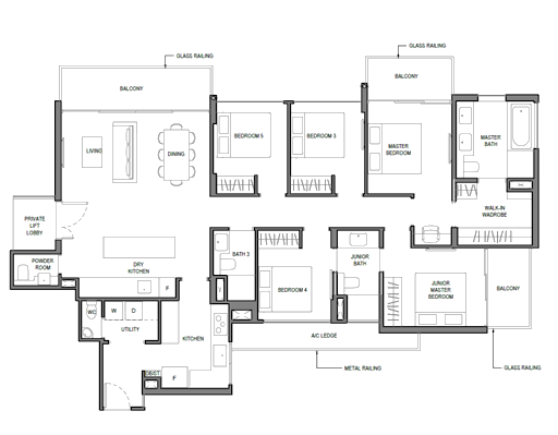 parc komo 5 bedroom floorplan