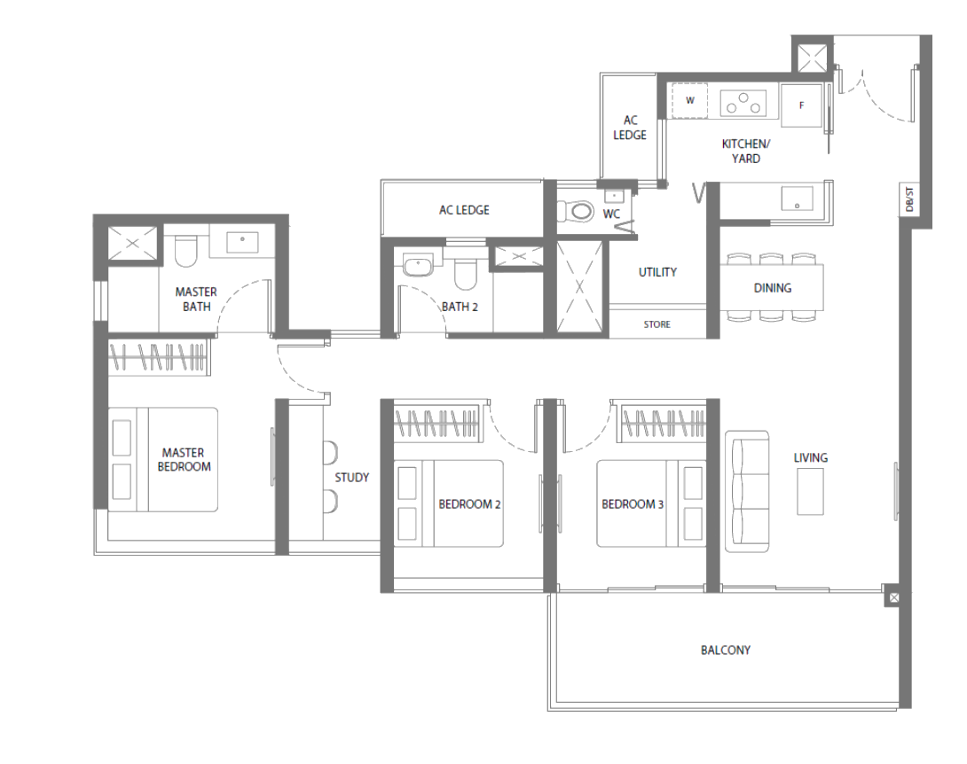 twin vew 3 bedroom study