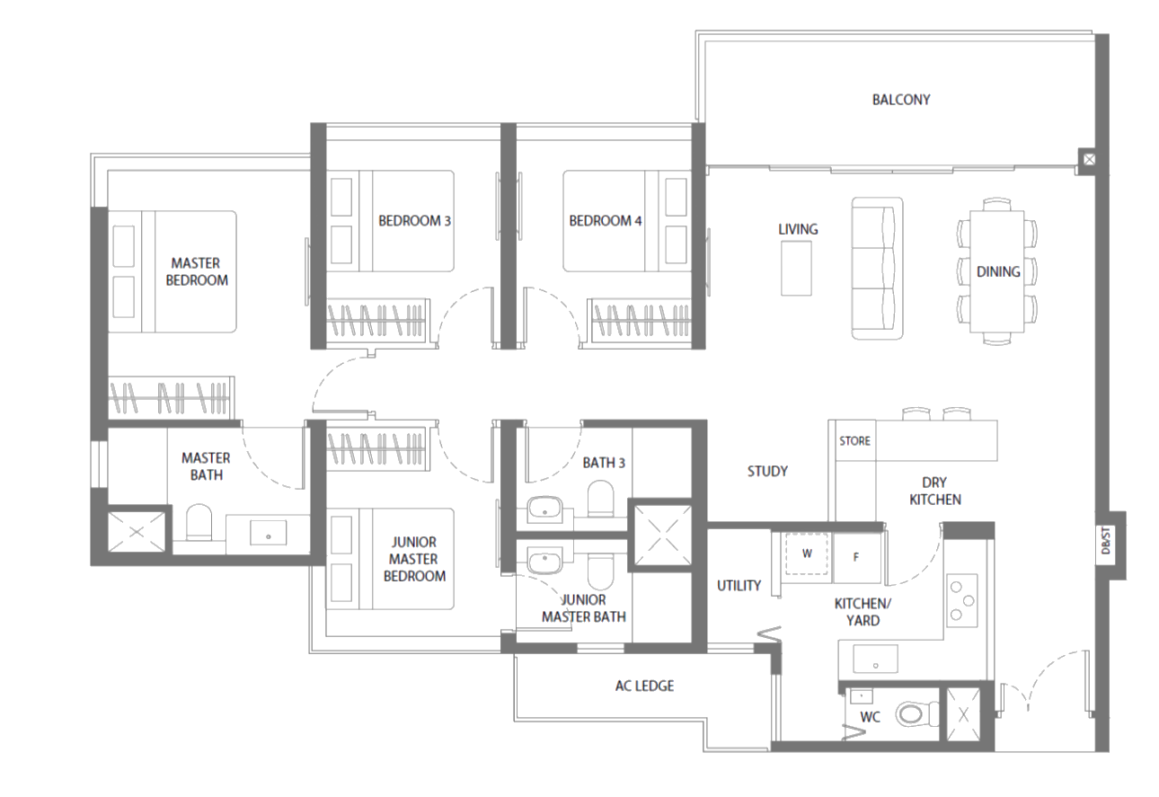 twin vew 4 bedroom study