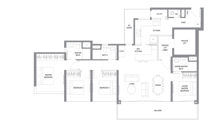 twin vew 4 bedroom floor plan
