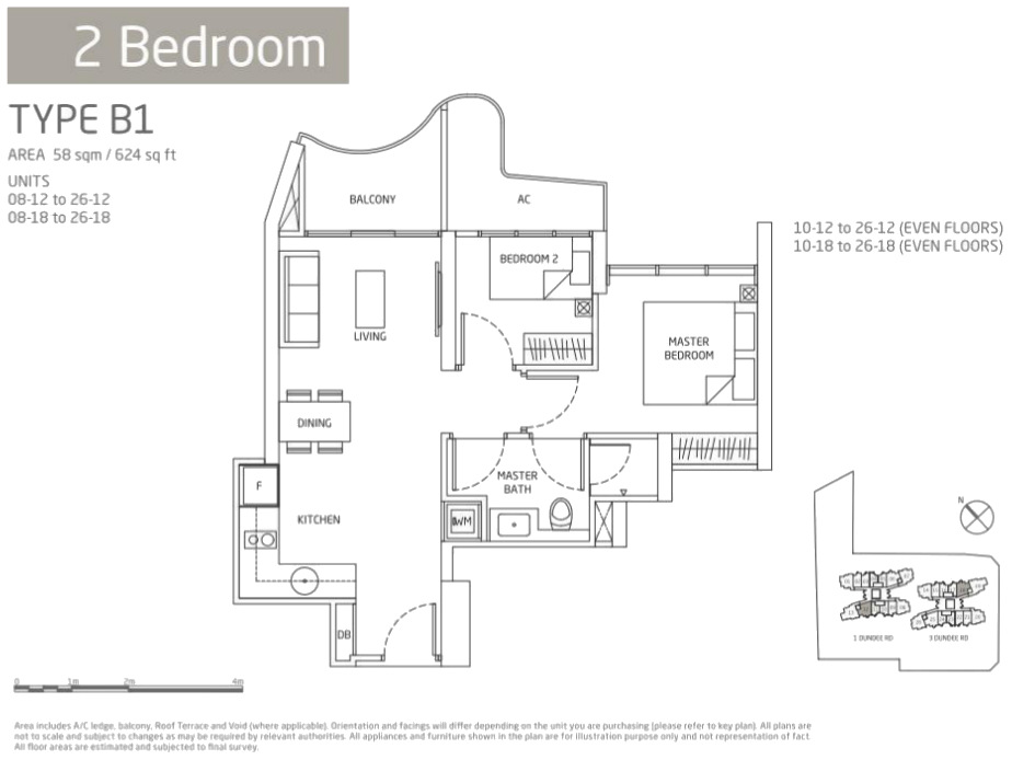 queens peak 2 bedroom floor plan