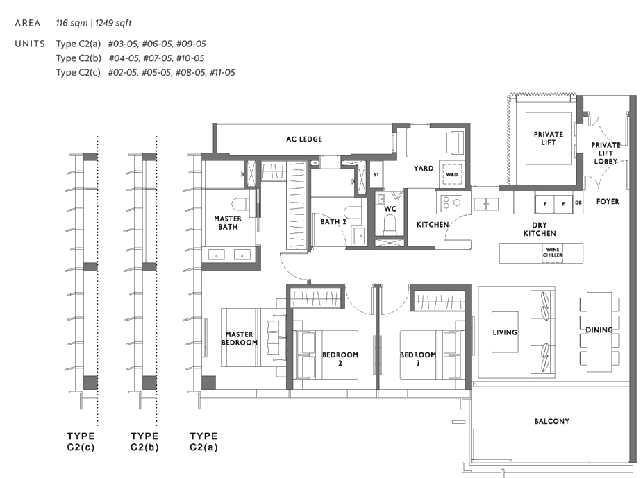 The Hyde 3 bedroom floorplan