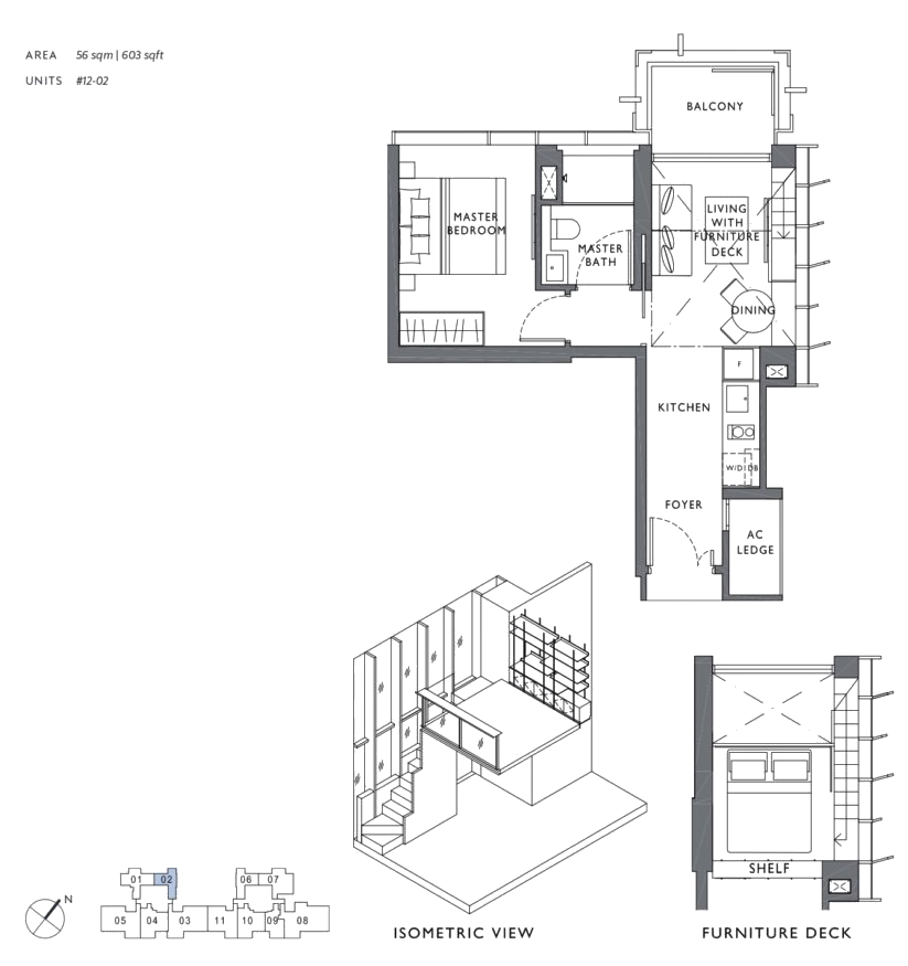 the Hyde 1 bedroom floor plan