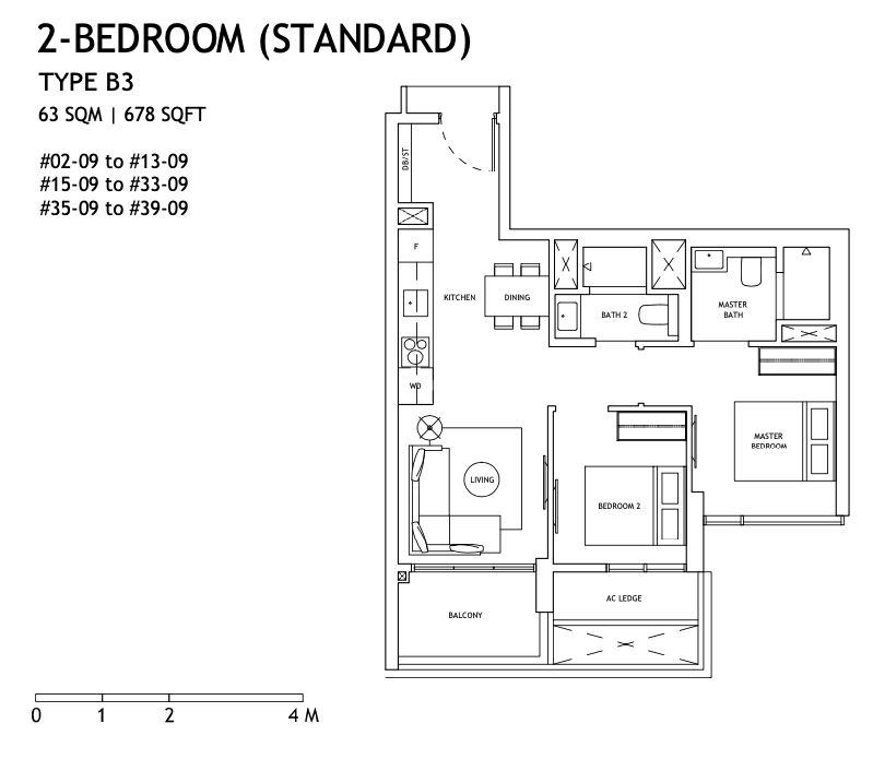 the landmark 2 bedroom floorplan