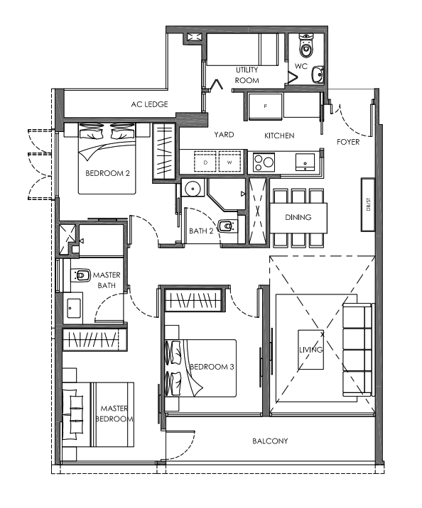 nyon 3 bedroom floorplan