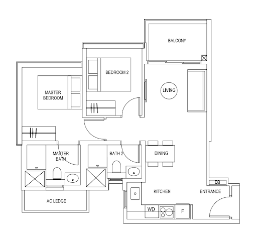 myra condo 2 bedroom b1 floorplan