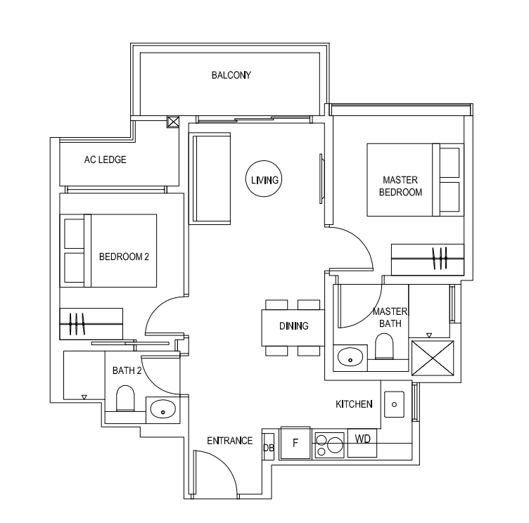 myra condo 2 bedroom b2 floorplan