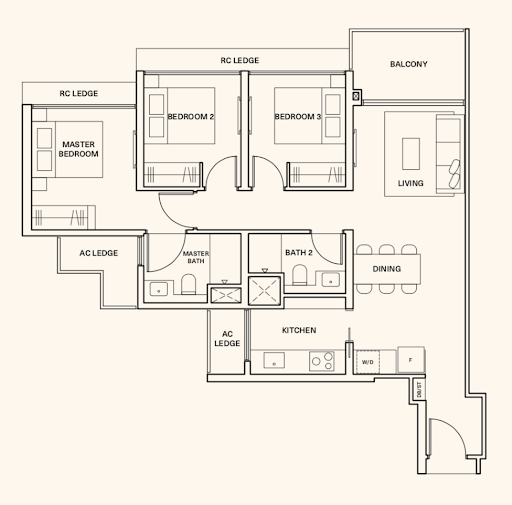 clavon 3 bedroom floorplan