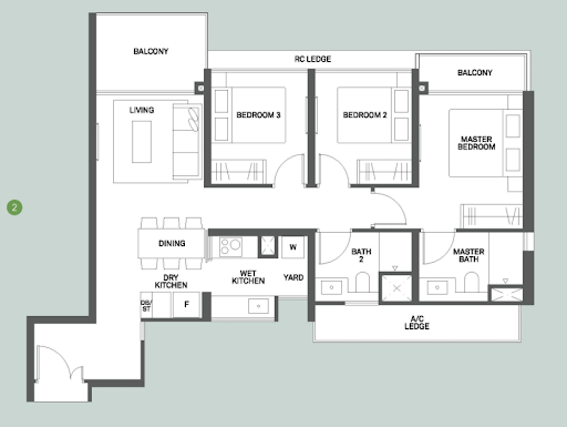 clement canopy 3 bedroom floorplan