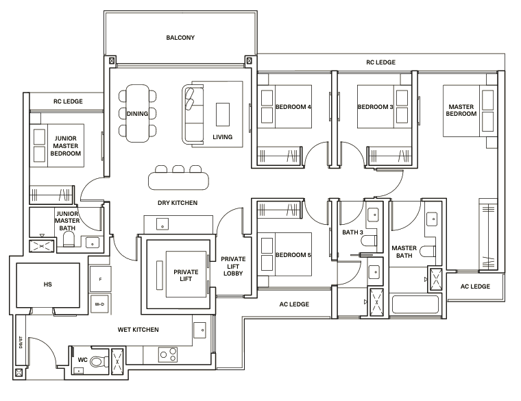 clavon 5 bedroom floorplan