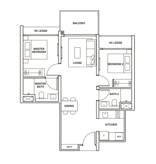clavon 2 bedroom floorplan