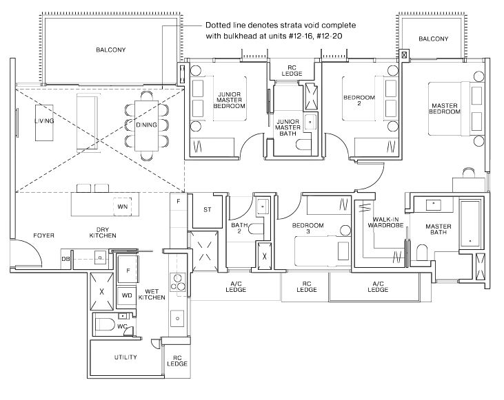 ki residences 4 bedroom floorplan