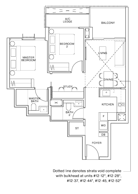 ki residences 2 bedroom floorplan