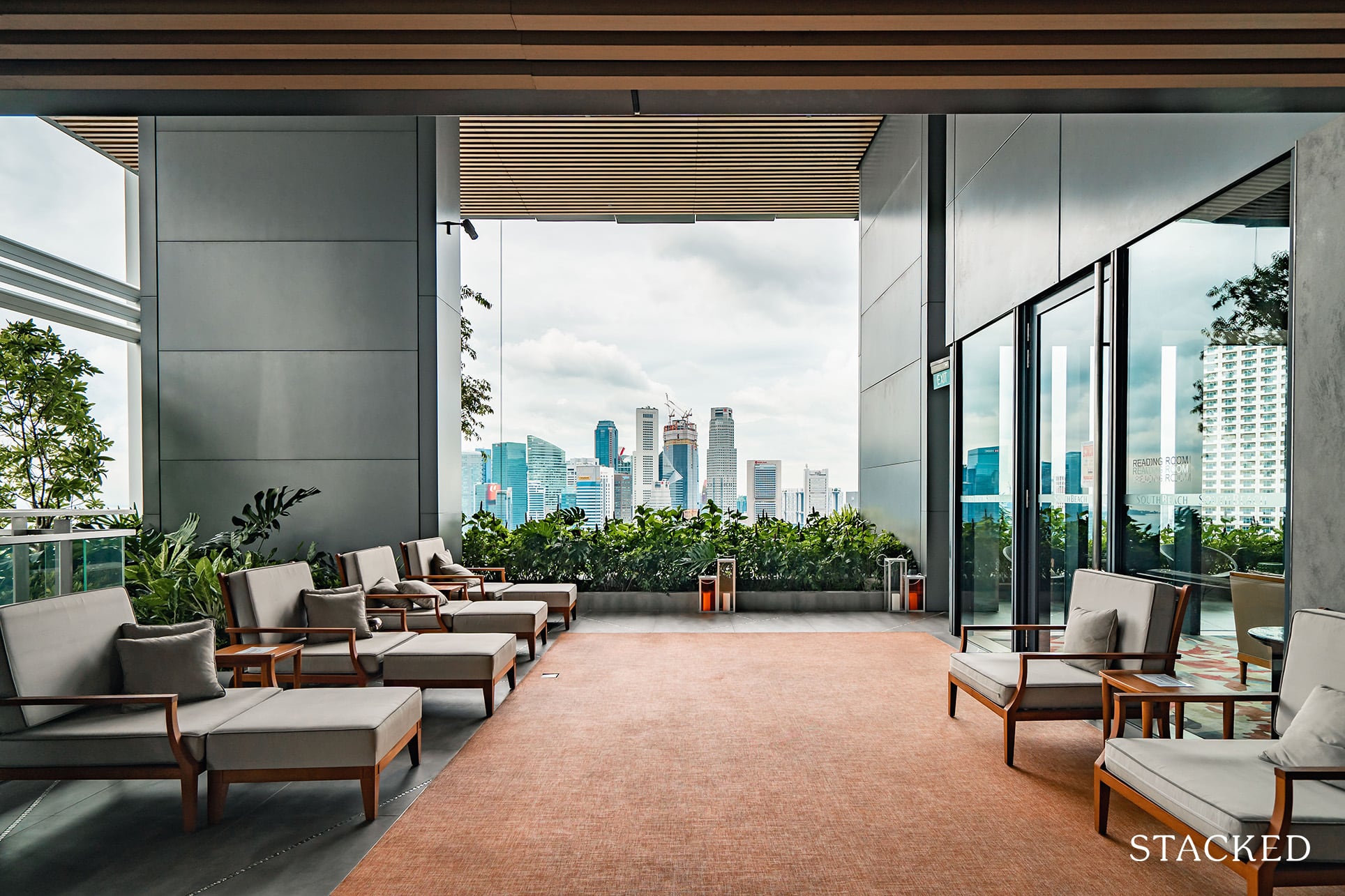 south beach residences seating area