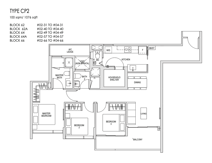 kent ridge hill residences 3 bedroom floorplan