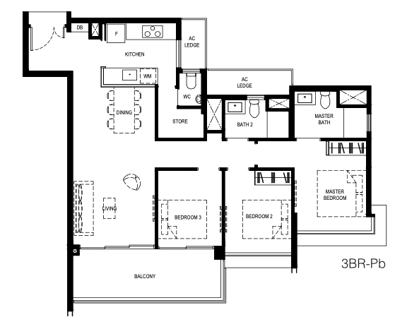 Normanton Park 3 bedroom floorplan